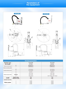 Taozi 4 trục scara cánh tay <span class=keywords><strong>robot</strong></span> độ chính xác cao 600mm bán kính chuyển động palletizing IP20 bảo vệ MCU bao gồm - Product Image 3