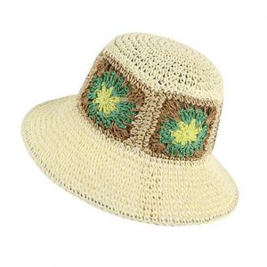 Wholesale Beach Fishing Travel Ski Thin Hand Knit Fisherman's Straw Sun Bucket <b>Hats</b> - Product Image 3