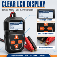 Testeur de batterie 6V 12V pour voiture, camion, marine, batteries au plomb-acide AGM GEL EFB Lithium avec écran LCD