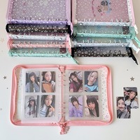 Carnet de planification promotionnel en PVC à motifs de stars de dessins animés, classeur à 6 anneaux, feuilles mobiles A5, organisateur transparent à couverture rigide Kawaii