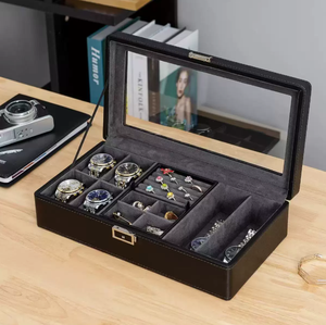 Boîte de rangement pour montres en fibre de carbone double couche, best-seller, boîte à bijoux, boîte de rangement pour montres à 4 couches, vente en gros d'usine - Product Image 6