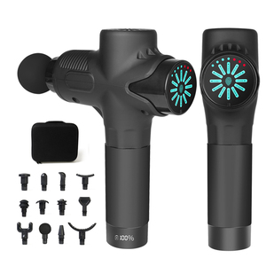 2025 mejor masajeador de pistola muscular de tejido profundo de mano con pantalla LCD vibrador de calor y cabezales de alfombrilla para aplicación corporal - Product Image 2