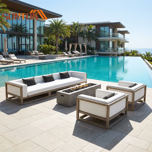 Conjunto de Móveis de Varanda em Rattan Barato da China com 4 Peças para Exteriores, Conjunto de Sofá para Pátio ao Ar Livre - Product Image 1