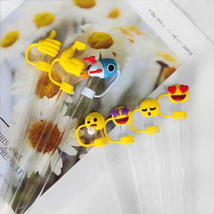 Nuevos Emojis 3D 2025, Accesorios de Silicona de 10 mm para Bebidas, Antipolvo, para Botellas, Vasos y Termos, con Tapas Decorativas y Cubiertas para Pajitas - Product Image 3