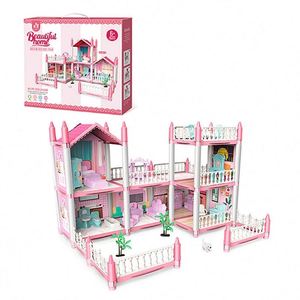 Kits de Muebles en Miniatura para Manualidades, Casa de Muñecas de Plástico Grande, Villa de Ensueño Económica, Juguetes para Niños - Product Image 1