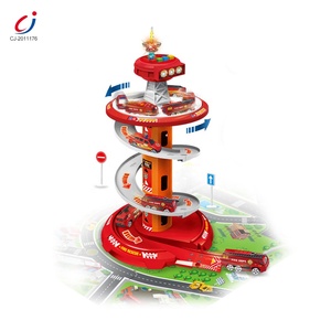 Juguete de Carreras de Autos de Aleación con Pista Giratoria en Espiral para Combatir Incendios Eléctricos, Estacionamiento Deslizante para Garaje - Product Image 1