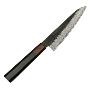 Professionele Smid Handgemaakte 6-Inch Damascus Petty Fruit Utility Mes Met Rose Houten Handvat