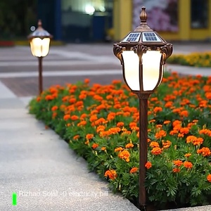 Lampe solaire de jardin LED avec abat-jour en verre bronze, IP65 résistant à l'eau, lumière du jour 5000K, CRI 90, angle de faisceau 60°, détecteur de mouvement - Product Image 4