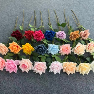 Rosas <span class=keywords><strong>Artificiales</strong></span> de Seda al por Mayor para Decoración de Bodas, Tallo Único, Color Blanco y Rojo, en Paquetes para Decoración de Eventos y Fiestas - Product Image 1