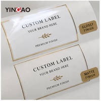 Rouleau d'autocollants adhésifs personnalisés, étiquettes en feuille d'or, imperméables, écologiques, durables, minimalistes, pour pots de bougies, autocollants pour huiles essentielles