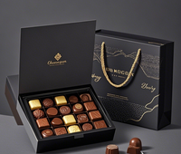 Boîte en Papier Personnalisée de Luxe Haut de Gamme pour Truffes au Chocolat Noir, Coffret Cadeau d'Emballage Chocolat de Luxe