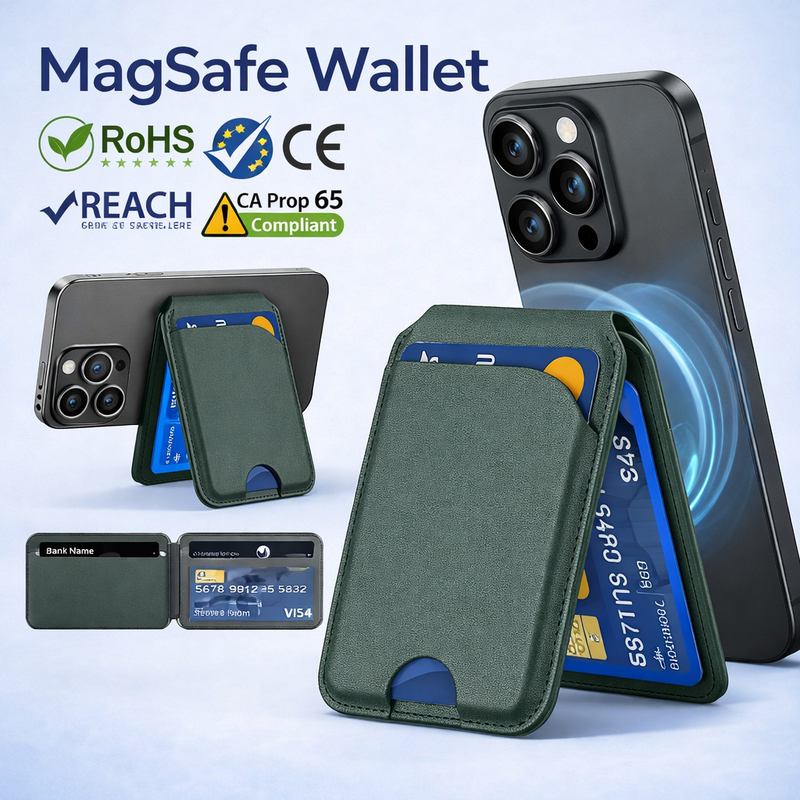 Magnetic PU Leather Wallet Compatible with
