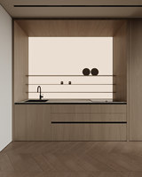 Foshan Modern sederhana multifungsi tersembunyi pintu saku lemari dapur lemari kustom dengan lemari pulau Set lengkap