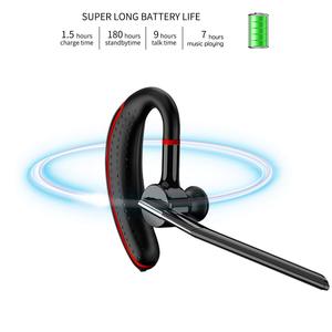 Draadloze Zakelijke Headset Bt 5.0 Stereo Mini Oortelefoon Handsfree Muziek Enkele Oorhaak Oordopjes Met Microfoon Voor Rijden Kantoor - Product Image 4