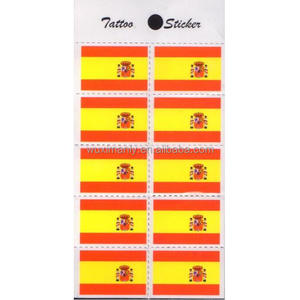 Pegatinas Impermeables de la <span class=keywords><strong>Bandera</strong></span> de <span class=keywords><strong>España</strong></span> 2026 para Decoración Festiva, Pegatinas de Tatuaje - Product Image 3