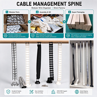 Organisateur de câbles ergonomique pour bureau assis-debout, flexible, avec base robuste, protection de fils résistante à l'usure