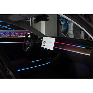 Kit de Luces Ambientales Interiores Personalizadas para Tesla Model 3 2019-2020, Lámpara LED Symphony para el Tablero y las Puertas, Luz Ambiental de Fábrica - Product Image 5