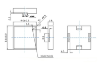 FUET-9018 9*9MM SMT Piezo Transducteur 4000Hz 65dB Micro Mince Plat SMD Buzzer Sondeur pour Portable dispositif