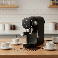 Machine à café portable semi-automatique, 15 bars de pression, buse vapeur, réservoir d'eau en plastique amovible de 1,0 L, contrôle numérique, facile à utiliser
