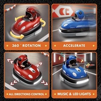 Voiture télécommandée 2,4 GHz avec pare-chocs 180 °   Voitures de course RC de compétition avec rotation, éjection en cas de collision, lumières LED et musique