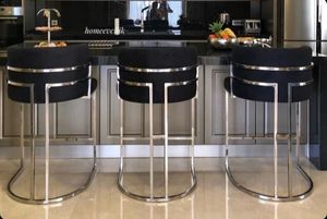 Bán Hàng Nóng Cao Counter Ghế Thép Không Gỉ Nhung Upholster Bar Ghế Bal Phân Cho Nhà Khách Sạn Đám Cưới - Product Image 5