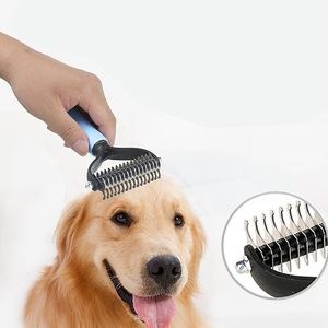 Hot Selling <b>Pet</b> Grooming <b>Brush</b> and Metal Comb Undercoat Rake for Cats and Dogs Comb Grooming Tools - Product Image 3