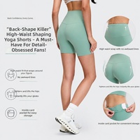 Shorts de yoga taille haute pour femmes, en nylon et élasthanne 210G, effet ventre plat et lifting des fesses, pour le sport, la course et l'entraînement