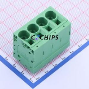 JL271V-10004G01 Spring Terminal Block Through hole Component (THT),P=10mm Connector 1x4P 10mm Green Through Hole - Product Image 1