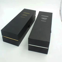 Boîte cadeau de luxe noire à couvercle magnétique personnalisable avec logo, emballage écologique pour vin rouge avec mousse EVA et feuille d'argent