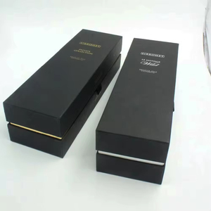 Biểu Tượng Tùy Chỉnh Sang Trọng Màu Đen Nắp Từ Cứng Nhắc Hộp Quà Tặng Rượu Vang Đỏ Bao Bì Hộp Với EVA Bọt - Product Image 5