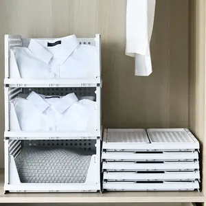 Großhandel amazon lagerung bins kleidung-Deutschland Amazon Heißer Verkauf Stapelbar Schublade Typ Faltbare Kunststoff Kleidung Lagerung Box Organizer Für Kleidung