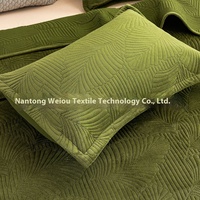 Ensemble Trois Pièces Couvre-Lit Matelassé en Flanelle Ultra-Sonique Housse de Lit Textile de Maison en Polyester pour le Commerce International