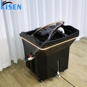 Kisen Wholesale Price Shampoo Basin Portable Head Spa Japeness Hair Treatment Pipeless Tray with 60L tank <b>Led</b> <b>Light</b> Heater - Product Image 3