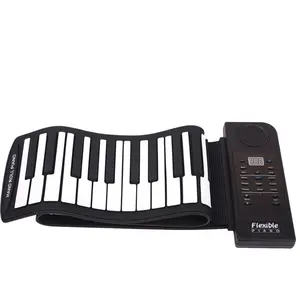 Pädagogische Kinder Erwachsene Tragbares dickes Silikon 61 Tasten Flexible elektronische weiche Tastatur Roll Up Piano