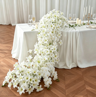Cascade de fleurs artificielles de lys blancs, style européen de haute qualité, pour décoration de table de mariage, banquets d'hôtel et allées de mariage