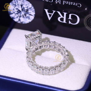 High Quality Luxury Jewelry 14K White Gold 5CT With 0.4CT Radiant Cut Moissanite Engagement Wedding Ring For Women Men