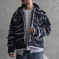 Veste en jean surdimensionnée vintage lavée et délavée de haute qualité, personnalisée, streetwear YSJY OEM, avec broderie de patch pour hommes
