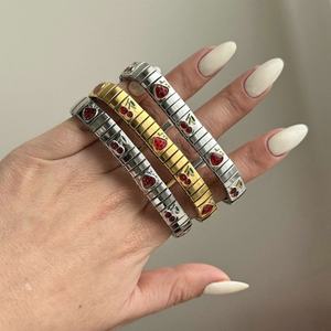 Wholesale 18k <b>Gold</b> Plated Vintage Geometric Strawberry Cherry <b>Chunky</b> Fashion <b>Bracelets</b> Customizable for Women/Men Stainless - Product Image 3