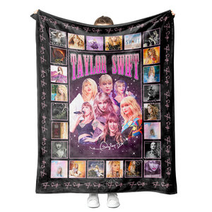 Mantas de punto jacquard personalizadas con estampado personalizado para conciertos, súper suaves y cálidas para otoño, regalos especiales novedosos para fans. - Product Image 1