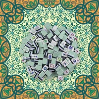 Jeu de Mahjong professionnel américain à 4 couches, 160 tuiles, bleu pâle, acrylique lourd, Ocre Mandala
