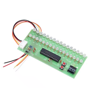 Medidor de nivel LED VU con patrón de pantalla ajustable MCU, indicador de amplificador de audio, 16 LED, doble canal, luz verde, DC 8V a 12V - Product Image 1