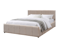 Lit rembourré crème minimaliste 2026 One Box Saver avec cadre en contreplaqué renforcé de 1,2 cm et en bois de lierre