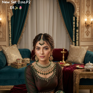 Luxury High Quality Vintage <b>Gold</b> Plated Pearl Kundan Choker Necklace <b>Set</b> Earrings Maang Tikka Certified Engagement Wedding Party - Product Image 3