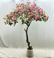 Arbre artificiel de bougainvillier de luxe pour intérieur et extérieur avec pot, décoration pour la maison