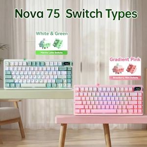 Teclado Mecánico Inalámbrico OEM ODM Nova75, Teclado para Juegos, Trimodal, Bluetooth, 2.4GHz, USB-C, Retroiluminación RGB, Placa FR4, Interruptores Intercambiables <span class=keywords><strong>en</strong></span> Caliente - Product Image 6