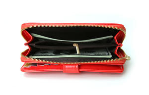 Yeni kadın yağ mumu deri cüzdan kadın cüzdanlar büyük kapasiteli tokalı fermuarlı çanta bayanlar uzun bileklik debriyaj sikke kart sahipleri - Product Image 4