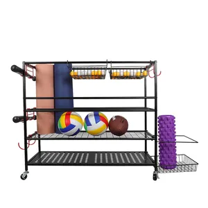 Металлическое спортивное оборудование, стеллаж для хранения, держатель для коврика для йоги, стойка для гантелей для гаража