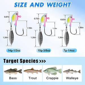 ECOODA Fabricant OEM de têtes de jig de pêche, têtes de jig pour swimbaits, jig avec <span class=keywords><strong>lame</strong></span> Willow, peinture colorée phosphorescente, poids rotatif - Product Image 3