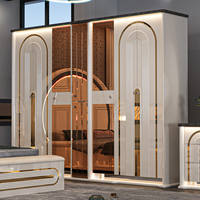 Ensemble de meubles de chambre à coucher turque complet, lit king size, cadre en bois royal, ensemble de meubles de chambre à coucher modernes et luxueux