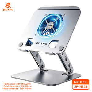 JEQANG JP-H638 Supporto di <span class=keywords><strong>Raffreddamento</strong></span> per Laptop in Metallo, <span class=keywords><strong>Portatile</strong></span> e Pieghevole, con Ventola Turbo ad Alta Velocità e Base Antiscivolo - Product Image 1